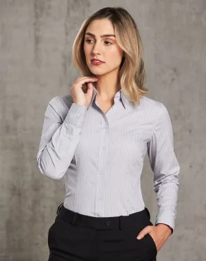 Winning Spirit Women's Ticking Stripe Long Sleeve Shirt (M8200L)
